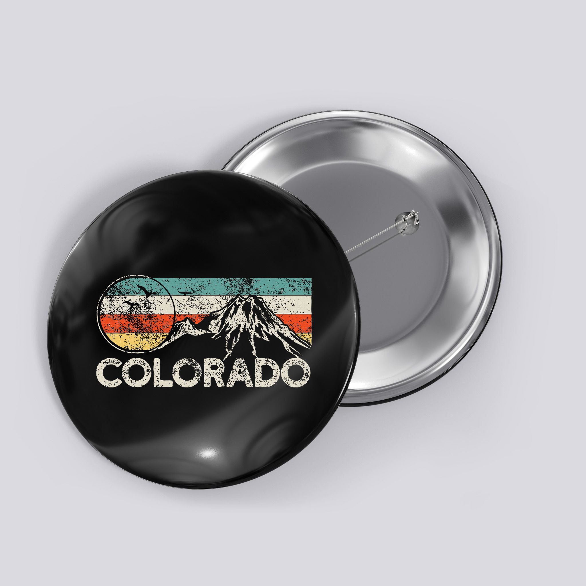 Colorado Hiking Retro Button
