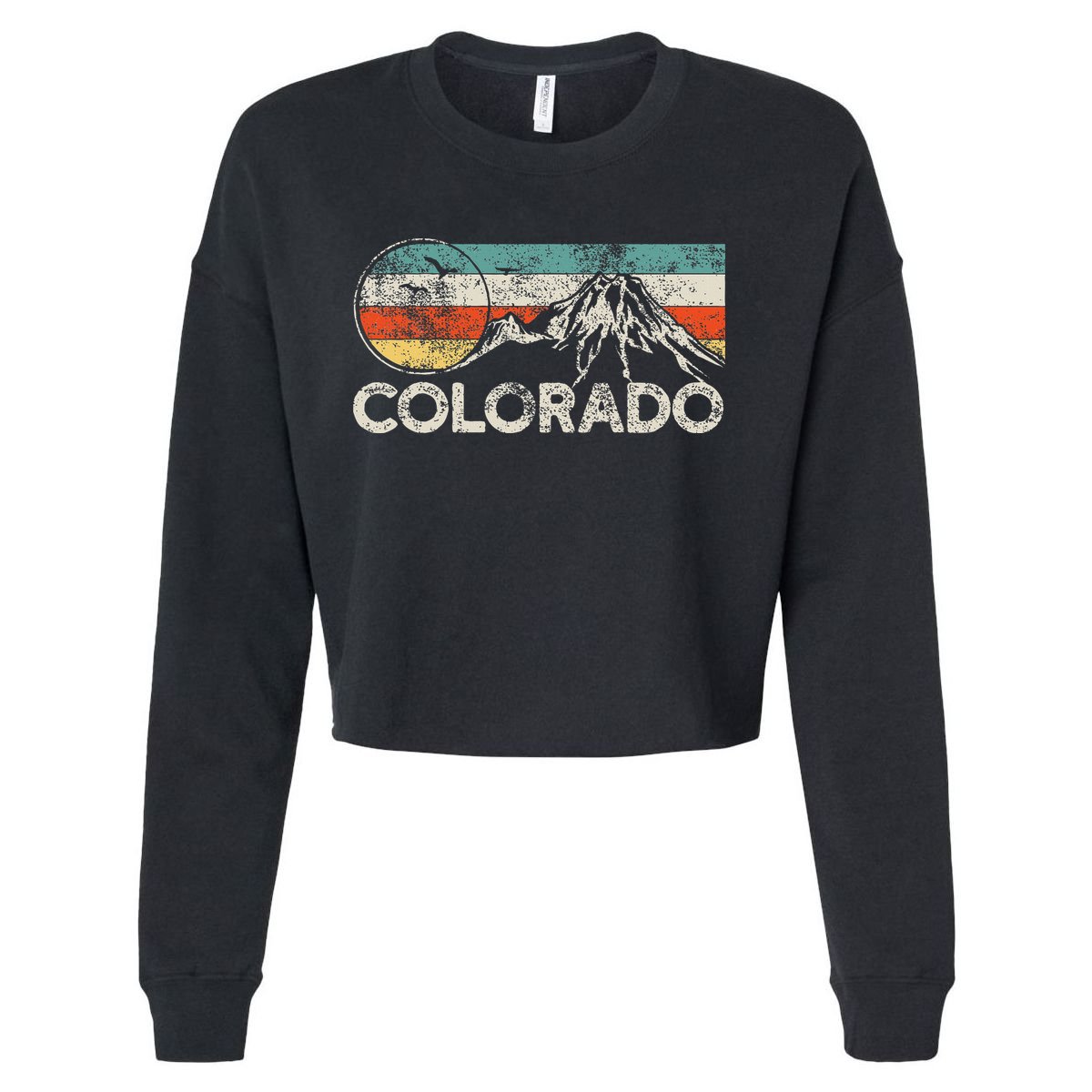 Colorado Hiking Retro Cropped Pullover Crew