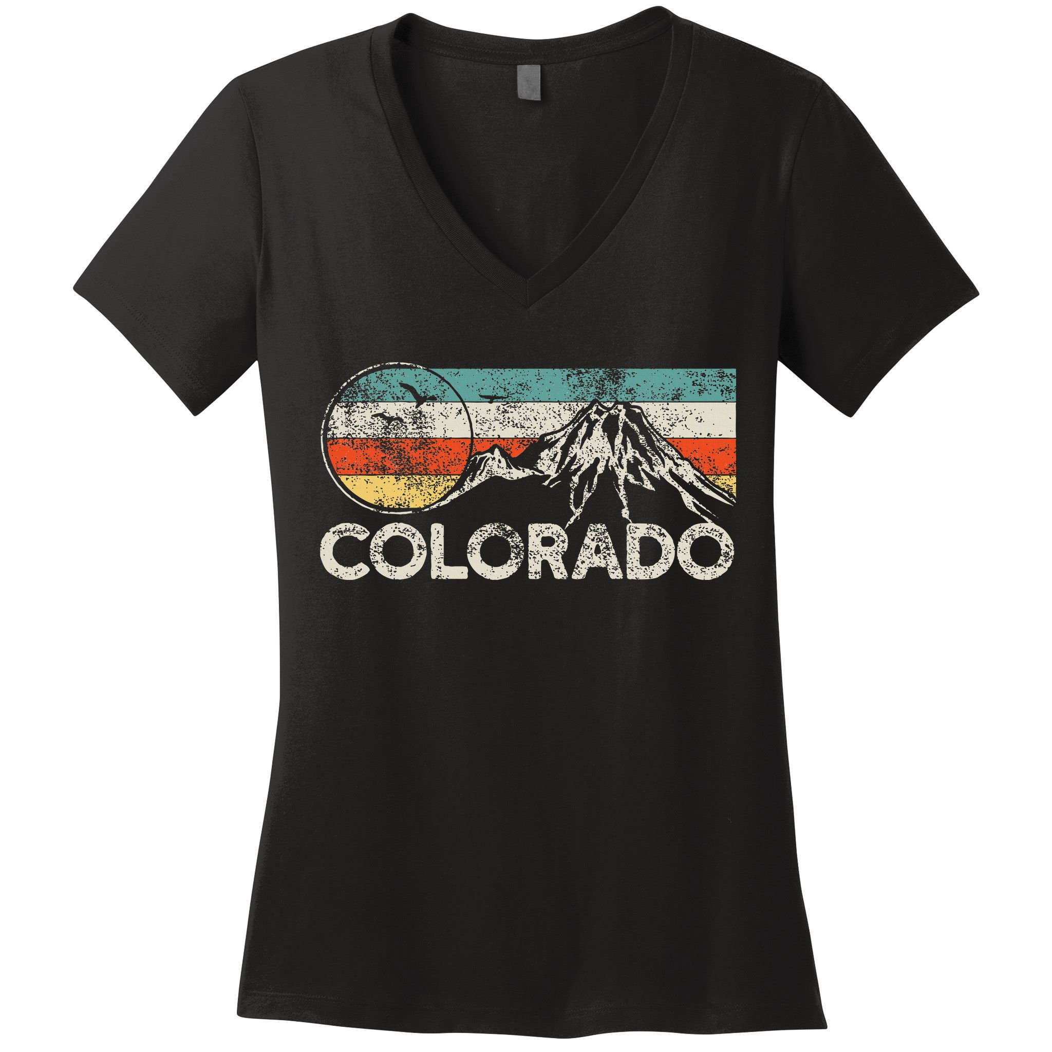 Colorado Hiking Retro Women's V-Neck T-Shirt