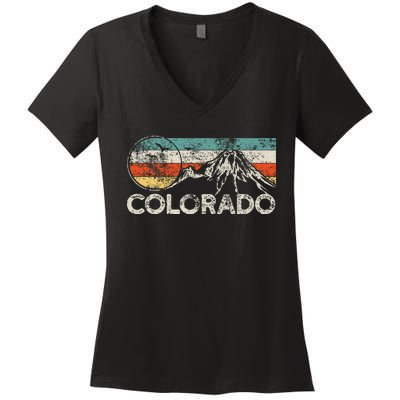 Colorado Hiking Retro Women's V-Neck T-Shirt