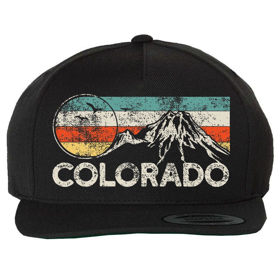 Colorado Hiking Retro Wool Snapback Cap