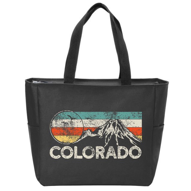 Colorado Hiking Retro Zip Tote Bag