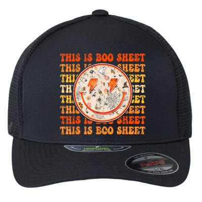 Costume Halloween Retro Trick Or Teach Smile Face Ghost Flexfit Unipanel Trucker Cap