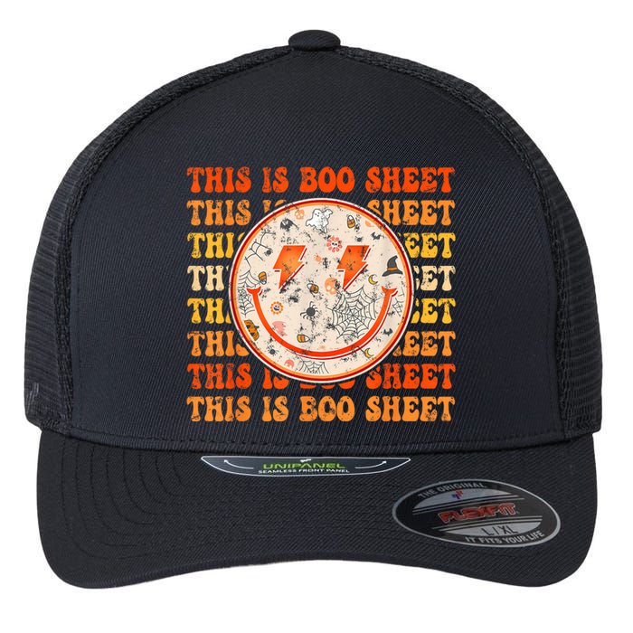 Costume Halloween Retro Trick Or Teach Smile Face Ghost Flexfit Unipanel Trucker Cap