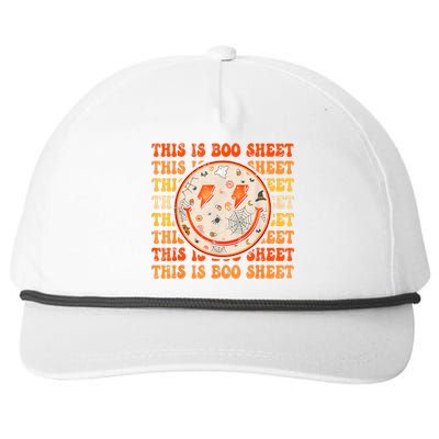 Costume Halloween Retro Trick Or Teach Smile Face Ghost Snapback Five-Panel Rope Hat