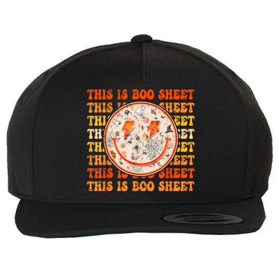 Costume Halloween Retro Trick Or Teach Smile Face Ghost Wool Snapback Cap