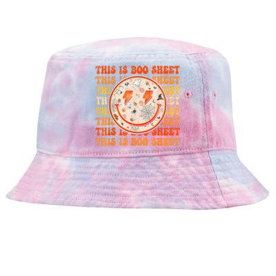 Costume Halloween Retro Trick Or Teach Smile Face Ghost Tie-Dyed Bucket Hat