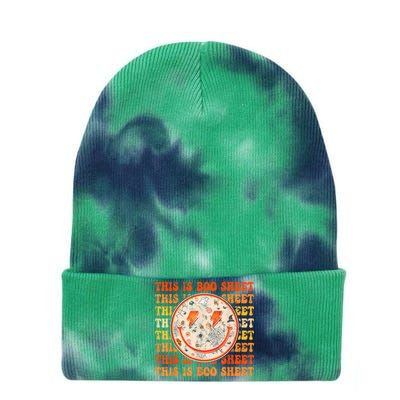 Costume Halloween Retro Trick Or Teach Smile Face Ghost Tie Dye 12in Knit Beanie