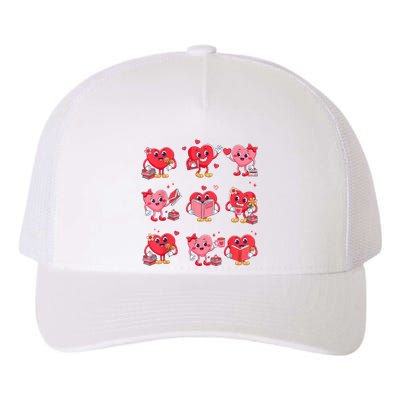 Cute Heart Reading A Book Valentines Day Teacher Book Lovers Yupoong Adult 5-Panel Trucker Hat