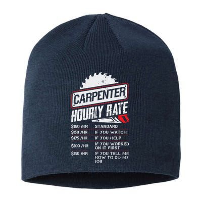 Carpenter Hourly Rate Funny Woodworking Gift For Carpenters Sustainable Beanie