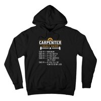 Carpenter Hourly Rate Funny Carpentry Woodworking Hoodie