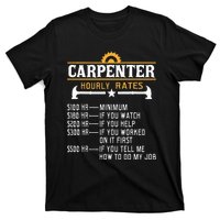 Carpenter Hourly Rate Funny Carpentry Woodworking T-Shirt