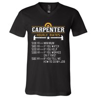 Carpenter Hourly Rate Funny Carpentry Woodworking V-Neck T-Shirt