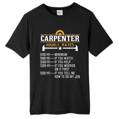 Carpenter Hourly Rate Funny Carpentry Woodworking Tall Fusion ChromaSoft Performance T-Shirt