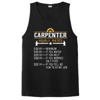 Carpenter Hourly Rate Funny Carpentry Woodworking PosiCharge Competitor Tank