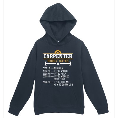 Carpenter Hourly Rate Funny Carpentry Woodworking Urban Pullover Hoodie