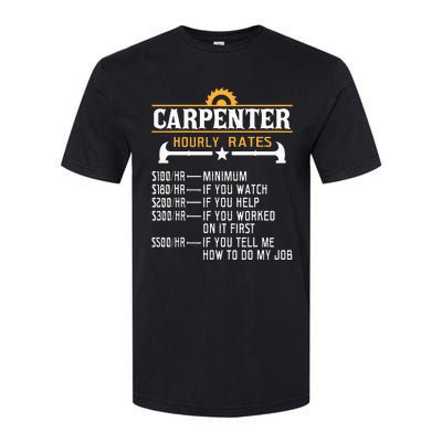 Carpenter Hourly Rate Funny Carpentry Woodworking Softstyle CVC T-Shirt