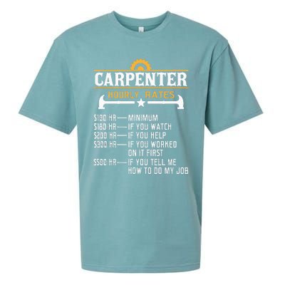 Carpenter Hourly Rate Funny Carpentry Woodworking Sueded Cloud Jersey T-Shirt