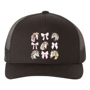 Coquette Horse Riding Horses Wild Flowers Horse Lover Yupoong Adult 5-Panel Trucker Hat