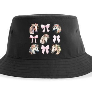 Coquette Horse Riding Horses Wild Flowers Horse Lover Sustainable Bucket Hat