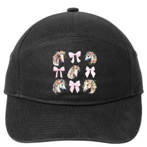 Coquette Horse Riding Horses Wild Flowers Horse Lover 7-Panel Snapback Hat