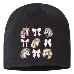 Coquette Horse Riding Horses Wild Flowers Horse Lover Sustainable Beanie