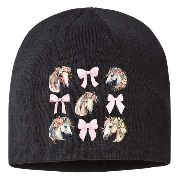 Coquette Horse Riding Horses Wild Flowers Horse Lover Sustainable Beanie