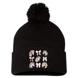 Coquette Horse Riding Horses Wild Flowers Horse Lover Pom Pom 12in Knit Beanie