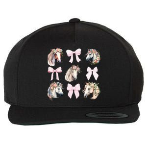 Coquette Horse Riding Horses Wild Flowers Horse Lover Wool Snapback Cap