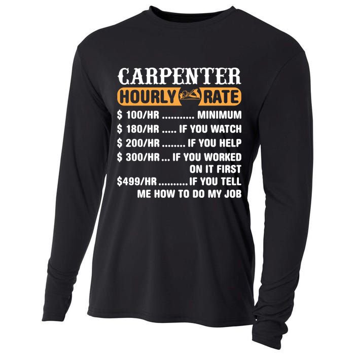 Carpenter Hourly Rate Gift Carpentry Carpenter Gift Cooling Performance Long Sleeve Crew