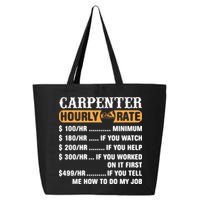 Carpenter Hourly Rate Gift Carpentry Carpenter Gift 25L Jumbo Tote
