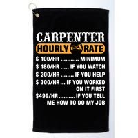 Carpenter Hourly Rate Gift Carpentry Carpenter Gift Golf Towel