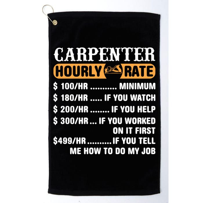 Carpenter Hourly Rate Gift Carpentry Carpenter Gift Golf Towel