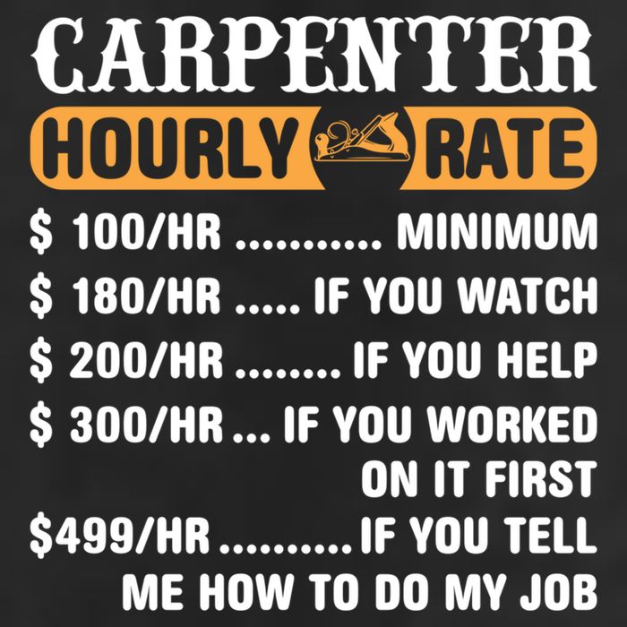Carpenter Hourly Rate Gift Carpentry Carpenter Gift Golf Towel