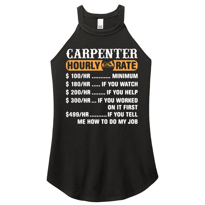 Carpenter Hourly Rate Gift Carpentry Carpenter Gift Women's Perfect Tri Rocker Tank