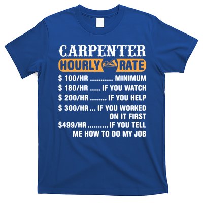 Carpenter Hourly Rate Gift Carpentry Carpenter Gift T-Shirt