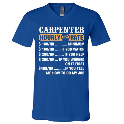 Carpenter Hourly Rate Gift Carpentry Carpenter Gift V-Neck T-Shirt