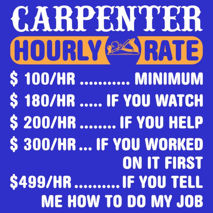 Carpenter Hourly Rate Gift Carpentry Carpenter Gift Baby Bodysuit