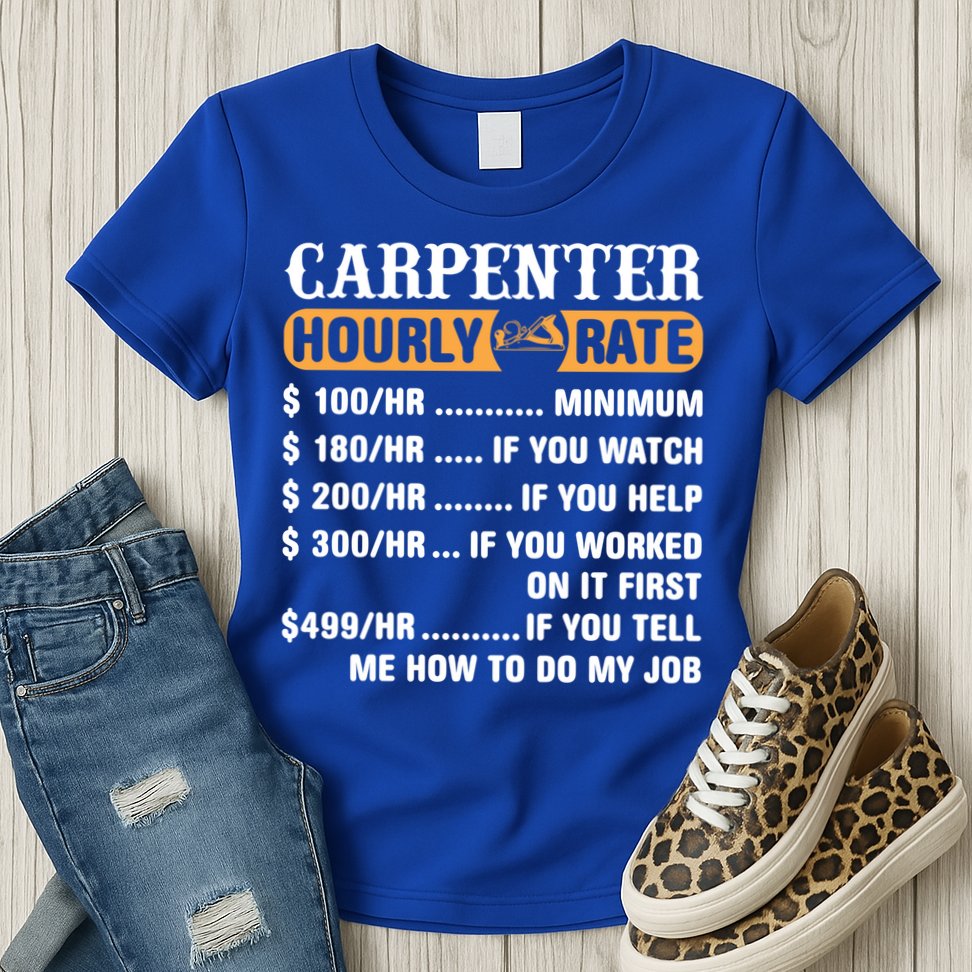 Carpenter Hourly Rate Gift Carpentry Carpenter Gift Womens T-Shirt