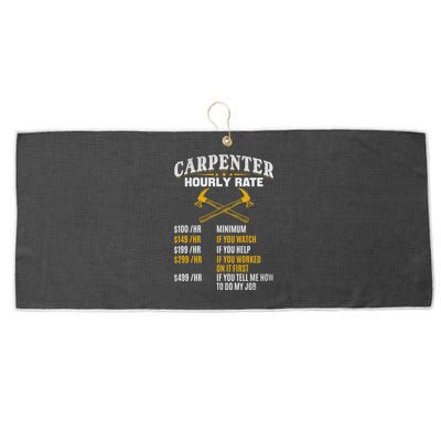 Carpenter Hourly Rate I Woodworking Carpenter Woodworker Gift Large Microfiber Waffle Golf Towel