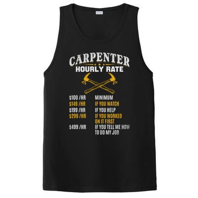 Carpenter Hourly Rate I Woodworking Carpenter Woodworker Gift PosiCharge Competitor Tank