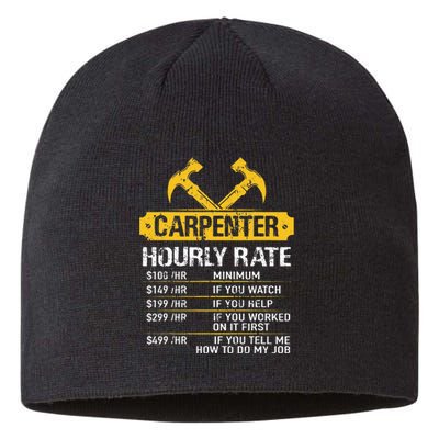 Carpenter Hourly Rate Funny Worker Woodworking Carpenter Sustainable Beanie