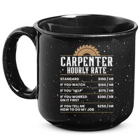 Carpenter Hourly Rate Woodworking Wookdworker Carpentry Gift 15oz Campfire Ceramic Mug