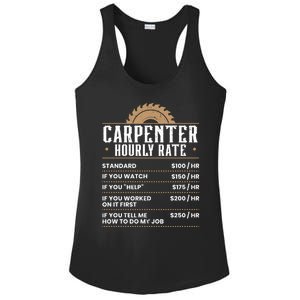 Carpenter Hourly Rate Woodworking Wookdworker Carpentry Gift Ladies PosiCharge Competitor Racerback Tank