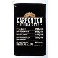 Carpenter Hourly Rate Woodworking Wookdworker Carpentry Gift Golf Towel