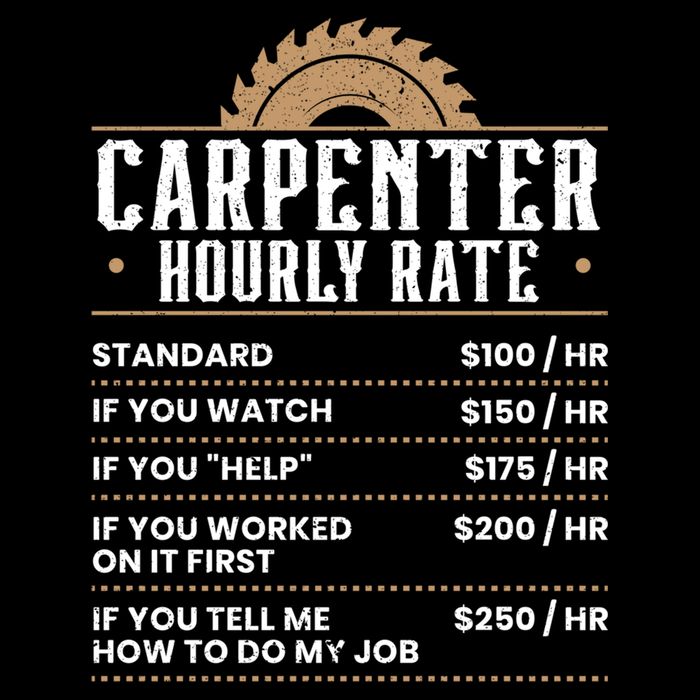 Carpenter Hourly Rate Woodworking Wookdworker Carpentry Gift Crop Top
