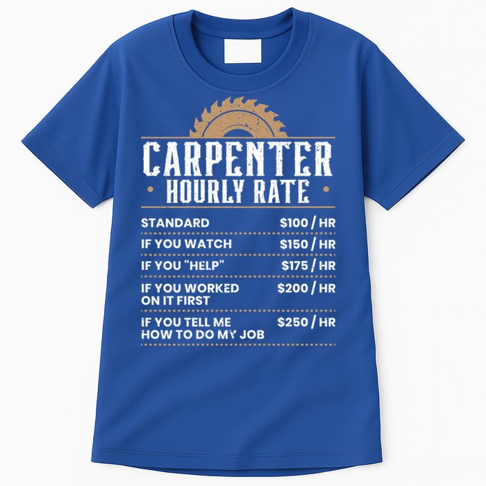 Carpenter Hourly Rate Woodworking Wookdworker Carpentry Gift Tall T-Shirt