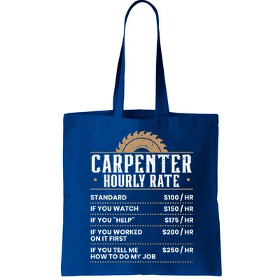 Carpenter Hourly Rate Woodworking Wookdworker Carpentry Gift Bag