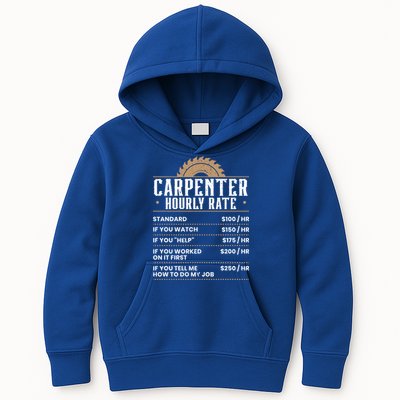 Carpenter Hourly Rate Woodworking Wookdworker Carpentry Gift Kids Hoodie