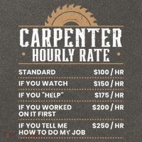 Carpenter Hourly Rate Woodworking Wookdworker Carpentry Gift Cotton Canvas Backpack